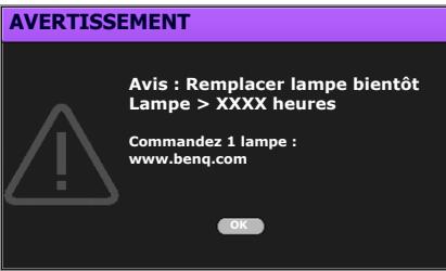 BENQ W1070+W - Quand remplacer la lampe - 3