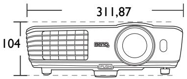 BENQ W1070+W - Dimensions - 2