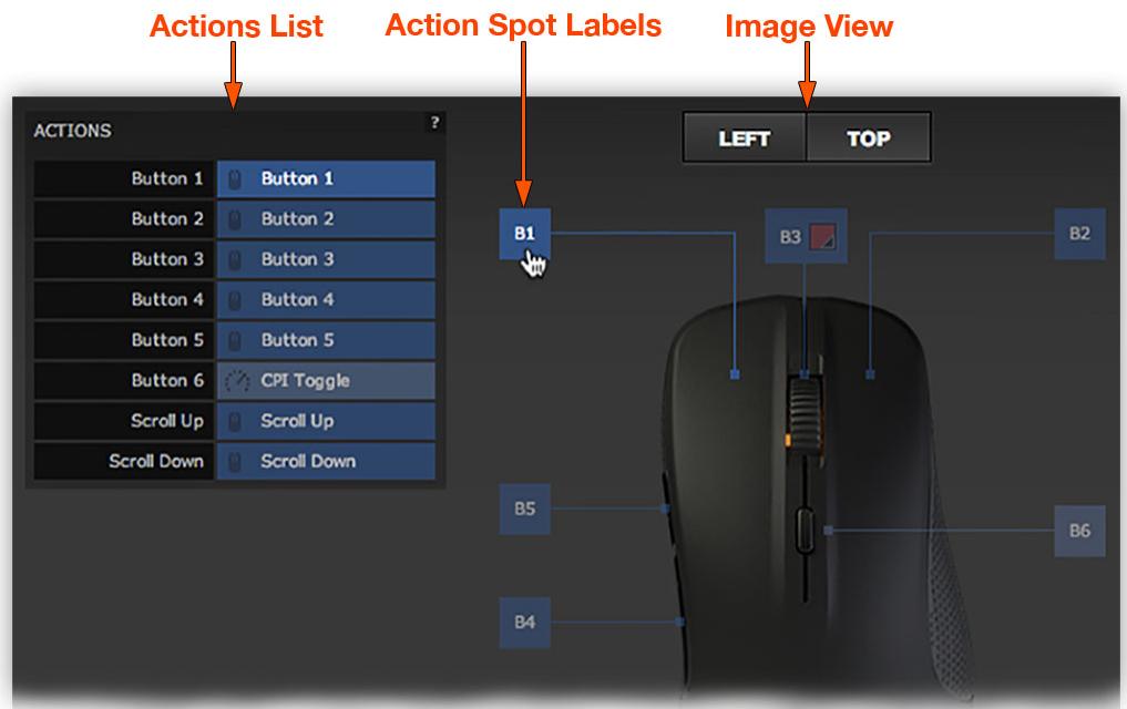STEELSERIES APEX M800 - Actions List and Changing Actions - 1