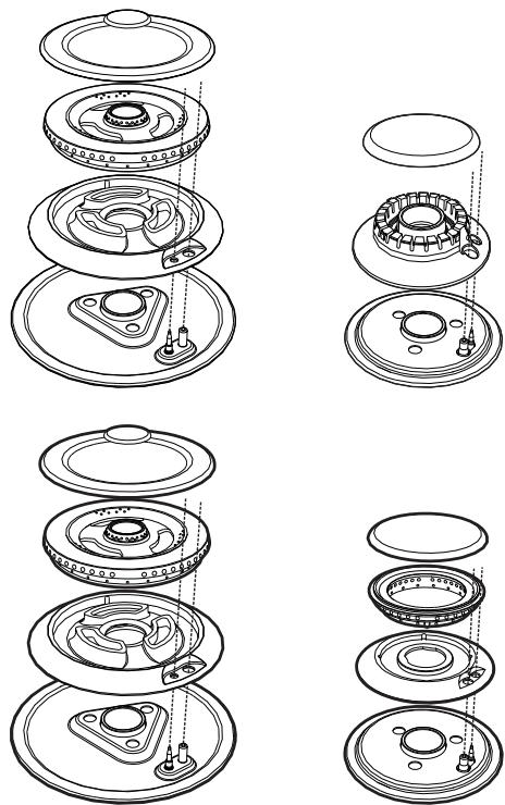 SMEG PM3953D - Position correcte des couronnes et des chapeaux - 1