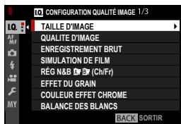 FUJIFILM XT3 - Les menus prise de vue - 1