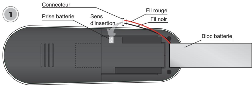 SAGEMCOM D77V - Insertion de la batterie dans le combiné - 1
