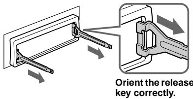 Orient the release key correctly.