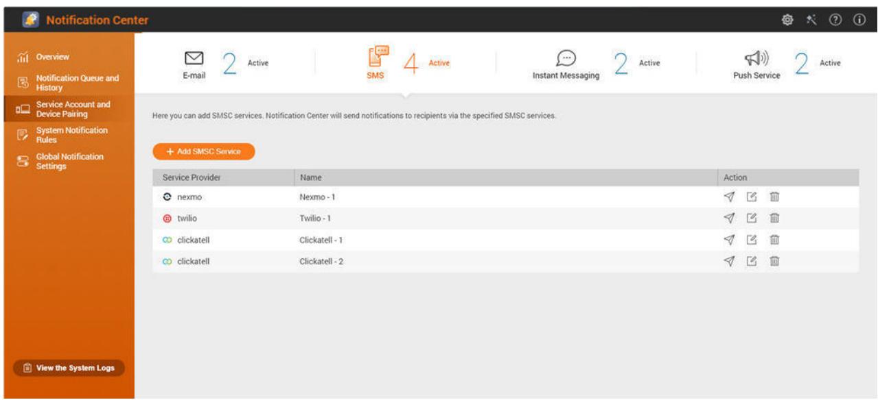 QNAP TS-231K - Notifications par SMS - 1