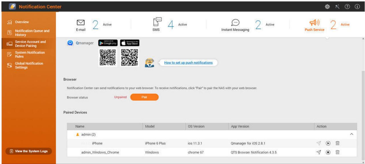 QNAP TS-231K - Notifications push - 1