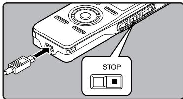 OLYMPUS DM 550 - Branchez l'appareil à l'adaptateur AC de connexion USB (facultatif) pour charger - 2