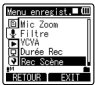 OLYMPUS DM 550 - Sélectionnez [Rec Scène] dans le menu [Menu enregist.]. - 1