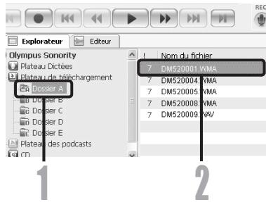 OLYMPUS DM 550 - Lire le fichier vocal. - 1