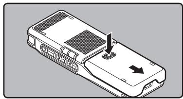OLYMPUS DM 550 - Insertion des piles - 1