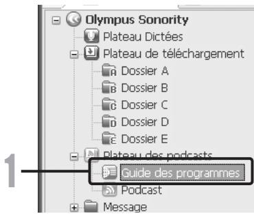 OLYMPUS DM 550 - Cliquez sur [Guide des programmes] dans le service en ligne de l'arbre principal. - 1