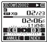 OLYMPUS DM 550 - Appuyez de nouveau sur la touche F1 à l'endetroit où vous pouvez terminer le segment de lecture à répétition. - 1