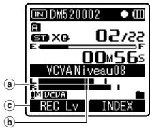 OLYMPUS DM 550 - Appuyez sur la touche l ou l4 pour ajuster le niveau de déclenchement du démarrage/arrêt. - 1
