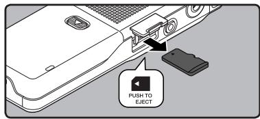 OLYMPUS DM 550 - Ejection de la carte microSD - 2