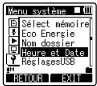 OLYMPUS DM 550 - Sélectionnez [Heure et Date] dans le menu dans [Menu système]. - 1