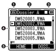 OLYMPUS DM 550 - Affichage de la liste de dossiers - 1