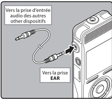 OLYMPUS DM 550 - Enregistrement du son de cet enregistrateur avec d'autres dispositifs: - 1