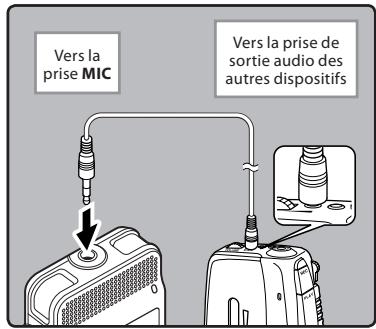 OLYMPUS DM 550 - Enregistrement du son d'autres dispositifs avec cet enregistrateur: - 1