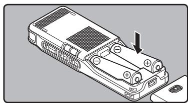 OLYMPUS DM 550 - Insertion des piles - 2