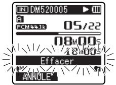 OLYMPUS DM 550 - À la position de démarrage de la suppression partielle, appuyez sur le bouton ERASE. - 1