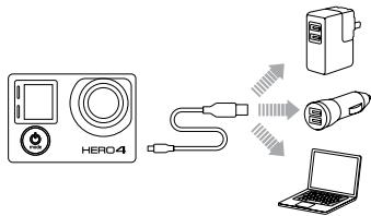 GOPRO HERO4 BLACK - CHARGEMENT DE LA BATTERIE - 1