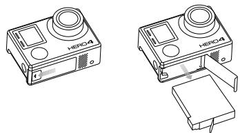 GOPRO HERO4 BLACK - Pour retirer la batterie : - 1