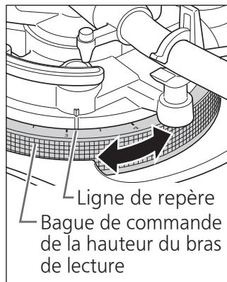 TECHNICS SL-1200M7L - Réglez la hauteur avec la bague de commande de la hauteur du bras de lecture. - 1