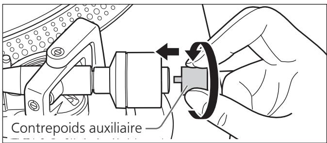TECHNICS SL-1200M7L - Fixez le contrepoids d'équilibrage à l'arrêt du bras de lecture. - 2
