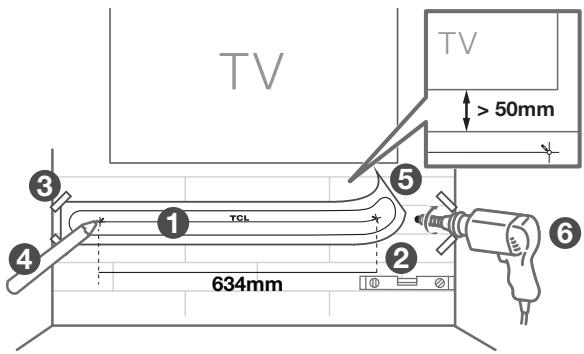 TCL Q85HE - Montage mural de la barre de son - 2