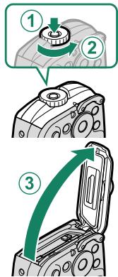 FUJIFILM FINEPIX XP 140 - Ouvrez le couvercle du compartiment de la batterie. - 1