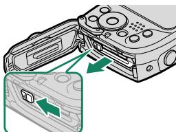 FUJIFILM FINEPIX XP 140 - Retrait de la batterie et de la carte mémoire - 1