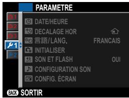 FUJIFILM FINEPIX XP 140 - Menu de réglage ( ⓢ1 / ⓢ2 ) - 1