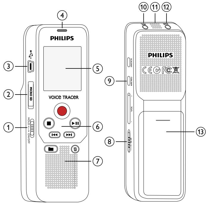 PHILIPS DVT1200 - Face avant et arrêtée (DVT1200) - 1