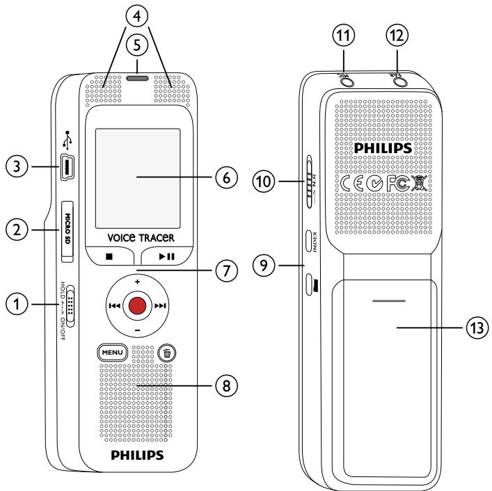 PHILIPS DVT1200 - Face avant et arrêté (DVT2000) - 1