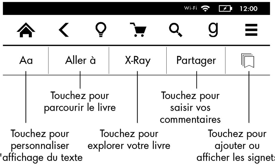 KINDLE PAPERWHITE 6" 3G 2014 - Barres d'outils - 2