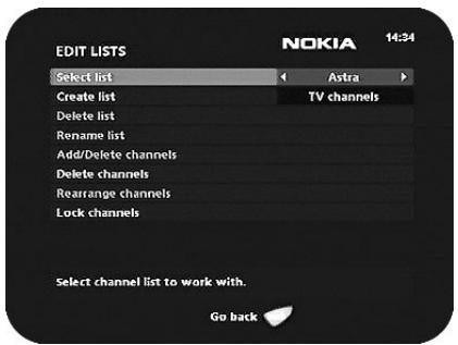 NOKIA 110 - Entrer le nom d'une liste - 1