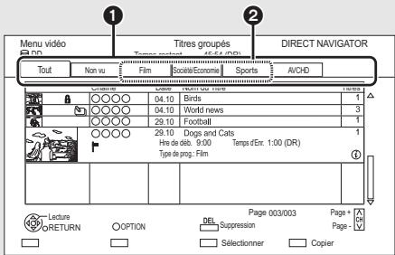 PANASONIC DMR-BWT745 - Sélectionnez "védo" dans "contenus sur DD", puis appuyez sur [OK]. - 1