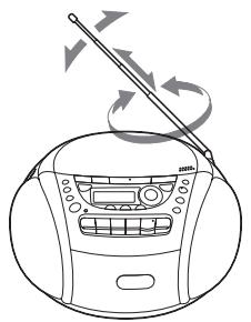 SONY CFD-E95 - So verbessern Sie den Radioempfang - 1