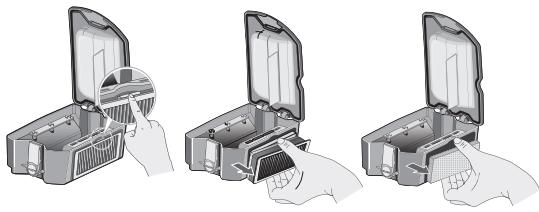 LG VR1013 - Nettoyage du filtre du réceptacle à poussière - 1