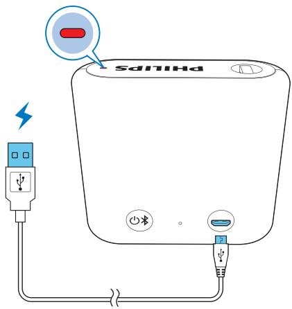 PHILIPS BTS5 - Pour charger la batterie intégrée : - 1