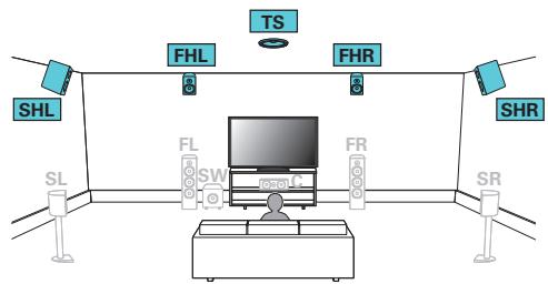 MARANTZ SR7010N1B - Exemple de connexion pour le système aero-3d à 10.1 canaux - 1