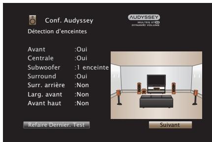MARANTZ SR7010N1B - Lorsque l'enceinte détectée est affichée, sélectionnez "suivant" puis appuyez sur ENTER. - 1