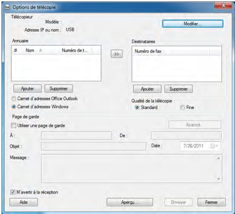 SAMSUNG CLX-3305 - Envoi d'une télécopie depuis l'ordinateur - 2