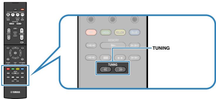 YAMAHA HTR-2071 - Appuyez à plusieurs reprises sur TUNING pour définir une fréquence. - 1