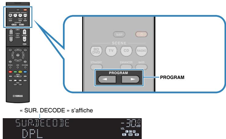 YAMAHA HTR-2071 - Appuyez sur program pour sélectionner un décodeur d'ambiance. - 1