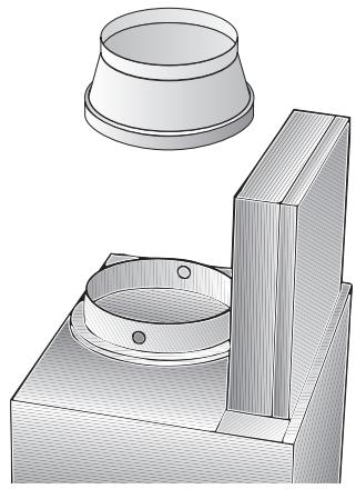 BOSCH DKE66 - Anschluss Abluftrohr  120 mm: - 1