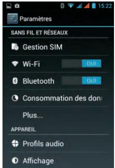 THOMSON EVERY 35 BL - Changer la luminosité, le fond d'écran, la durée de mise en vue et la taille de caractères. - 1