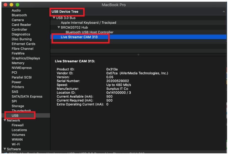 AVERMEDIA PW315 - Detecting the Live Streamer CAM 313 on Apple - 3