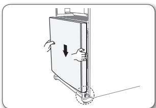 SAMSUNG RF-62 HEPN - Remontage de la porte du congélateur (ouverture à la française) - 1
