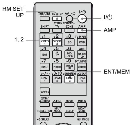 SONY STR-DA3500 - Pour changer le mode de commande de la télécommande multifonction - 1