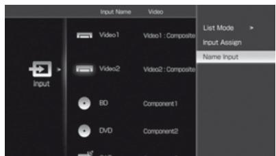 SONY STR-DA3500 - Sélectionnez « name input », puis appuyez sur . - 1